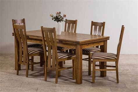 6ft X 3ft Rustic Solid Oak Extending Dining Table Seats Up To 12