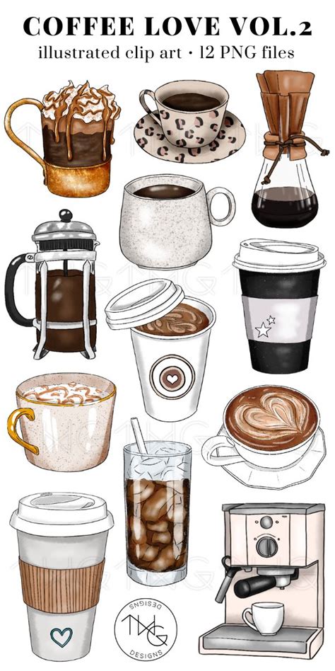 Coffee Love Vol 2 Illustrated Clip Art