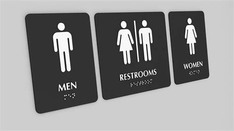 3d Model Braille Toilet Restroom Signs Vr Ar Low Poly Stl