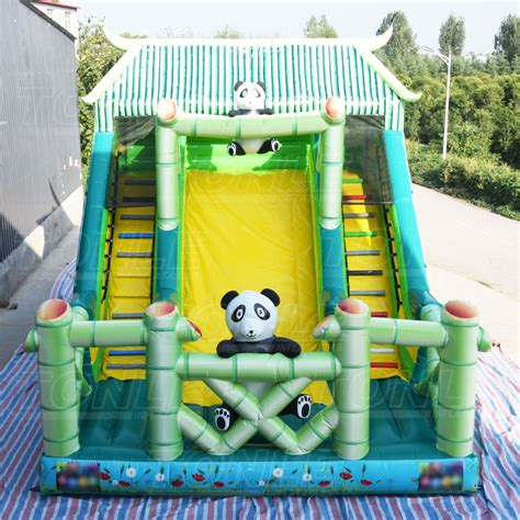 High Quality Panda Bamboo Inflatable Slide For Sale Inflatable Dry