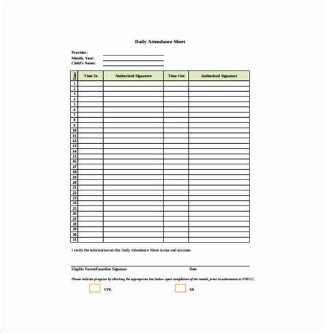 Daily Attendance Sheet With Time In Excel Uk