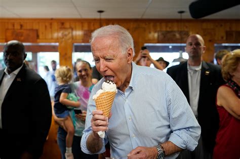 Biden Munches On Ice Cream And Cherries During Michigan Trip