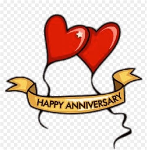 Happy Anniversary Heart Balloons Png Image With Transparent Background