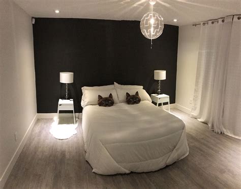 Black accent wall bedroom by Gabriel Genier | Accent wall bedroom, Black accent walls, Bedroom wall