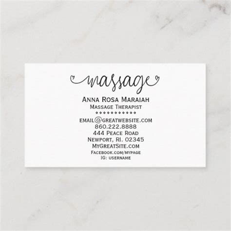 Massage Therapist Therapy Hearts Glitter Business Card Zazzle