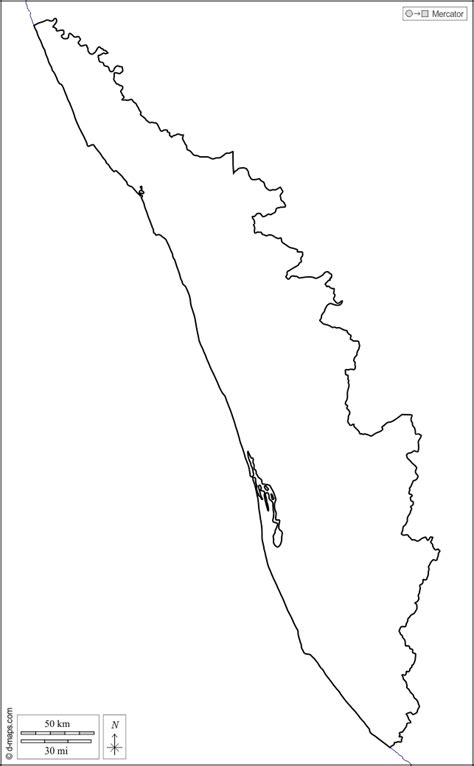 Kerala State Outline Map
