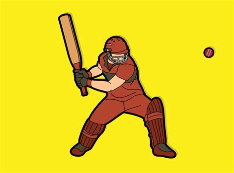 Cricket Player Cartoon Action 2289350 Vector Art At Vecteezy