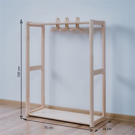 What do you need to know about clothing racks? Child Montessori clothing rack type A without shelf Kid ...