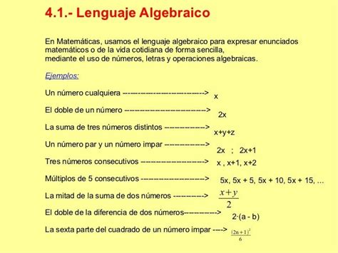 Lenguaje Algebraico