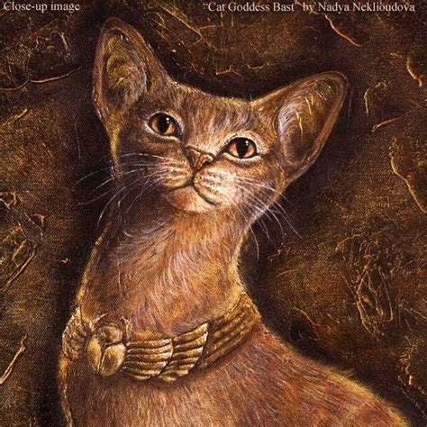 Egyptian Cat Goddess Bast Canvas Print Reproduction Of Original Painting 61x42cm 24x16