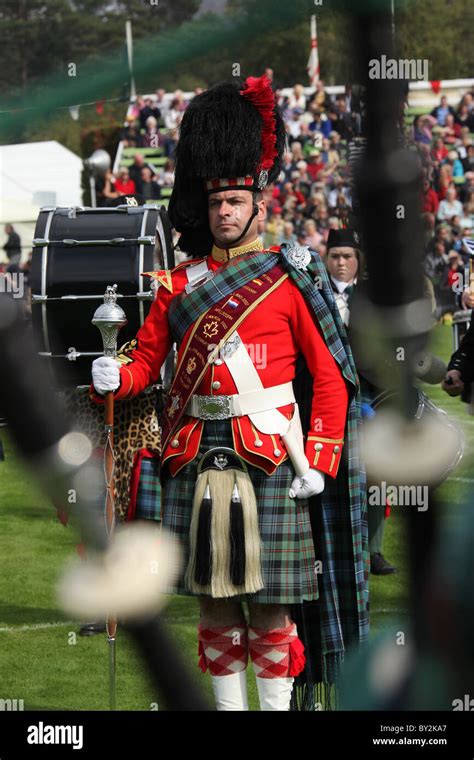 Village Of Braemar Scotland Drum Major From The Ballater And District