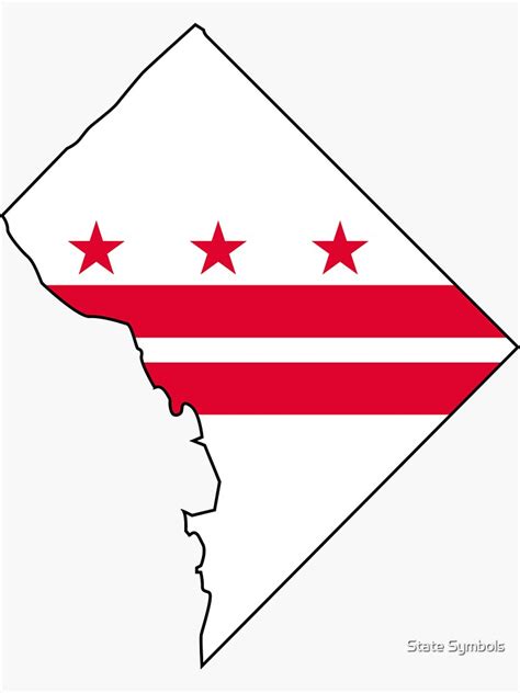 Washington Dc Flag Sticker For Sale By State Symbols Redbubble