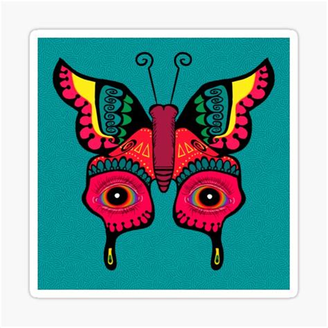 Psychedelic Butterfly Sticker For Sale By Rachelmizuno Redbubble