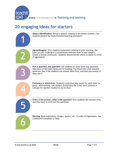 20 Fun And Engaging Ideas For Starters Teachit Cpd