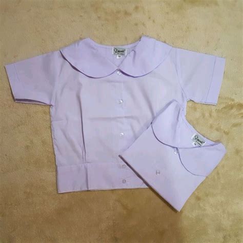 School Uniform Blouse Tetoron Cotton Fabric Baby Collar Shopee
