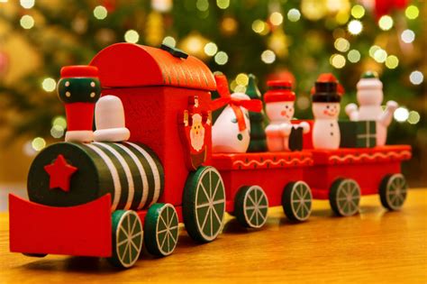 Wooden Christmas Train Free Stock Photo Public Domain Pictures
