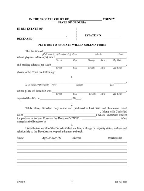 Georgia Probate Court Forms Fill Out And Sign Online Dochub