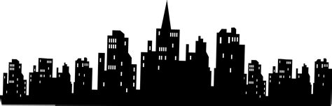 Batman Gotham City Skyline Silhouette Wall Decal City Png Download