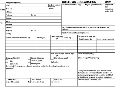 Export Declaration Form Fill Online Printable Fillable Blank