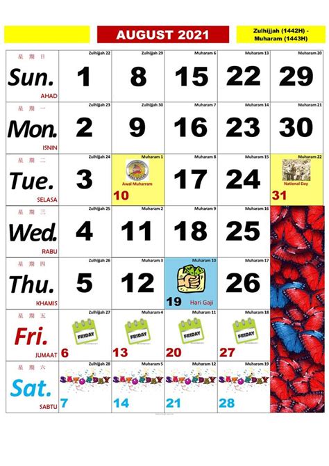 2021 kalendar cuti umum perayaan peristiwa lengkap dengan cuti mengikut negeri malaysia. Kalendar 2021 Beserta Tarikh Cuti Sekolah (Kumpulan A ...
