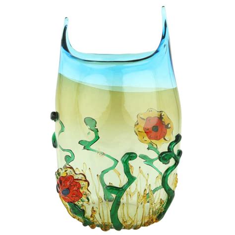 Murano Glass Vases Murano Glass Tall Abstract Flower Vase
