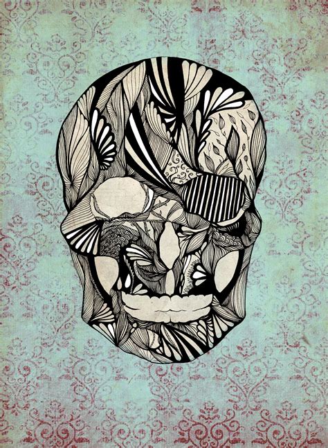 Vintage Skull Digital Drawing Composition By Adelle Rae Taylor
