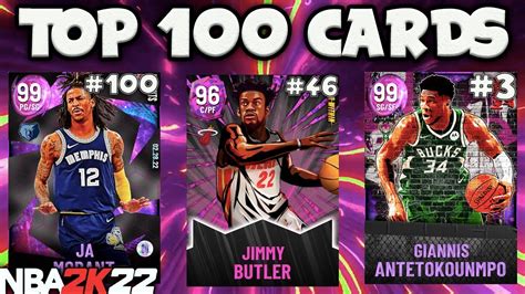 Ranking The Top 100 Best Cards In Nba 2k22 Myteam Youtube