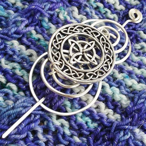 Celtic Circles Knot Shawl Pin Charmed Silver Crafty Flutterby Creations