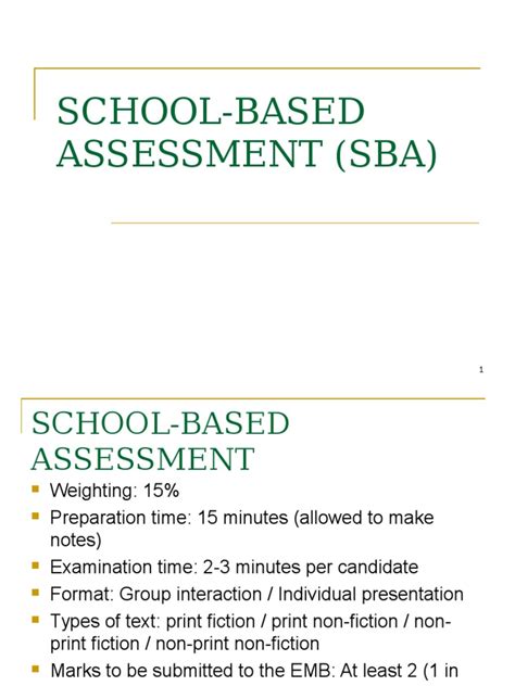 School Based Assessment Sba Educational Assessment And Evaluation