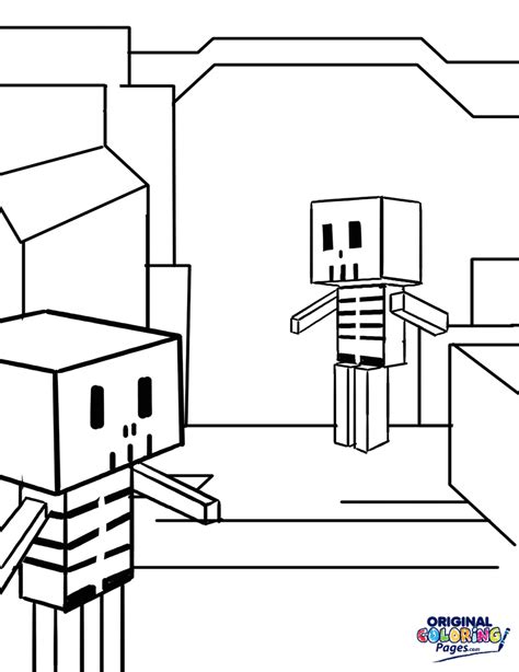 Minecraft Skeleton Coloring Page | Coloring Pages - Original Coloring Pages