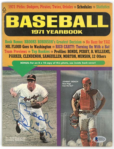 Lot Detail Brooks Robinson Autographed 1971 Baseball Yearbook