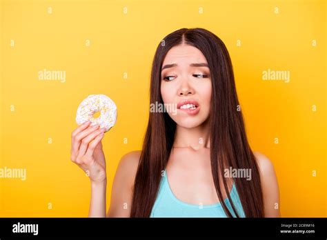 Diet And Calories Concept Close Up Portrait Of Young Asian Girl