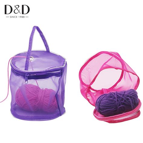 Dandd Lightweight Mesh Mini Wool Storage Bag Diy Craft Yarn Knitting Bag