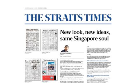 And international news, politics, business, technology, science, health, arts, sports and more. Straits Times undergoes SG$1.6 mln revamp, erects paywall ...