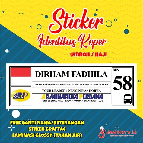 Jual Stiker Identitas Koper Umrohhaji Shopee Indonesia