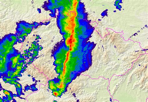 Meteorologický radar počasia slúži na zistenie aktuálnej polohy zrážok, vďaka čomu môžete zistiť aké bude počasie a kde sú zrážky. Squall line nad Českem - 23.7.2009 | In-počasí