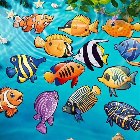Buy 80 Pieces Fish Cut Outs Paper Colorful Double Sided Printed