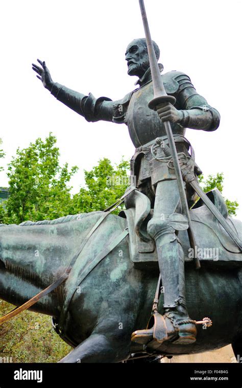 Statue Of Don Quixote Knight Errant On His Horse Rocinante In
