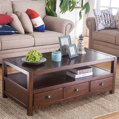 American Wood Tv Cabinet Coffee Table Combination Living Room Small