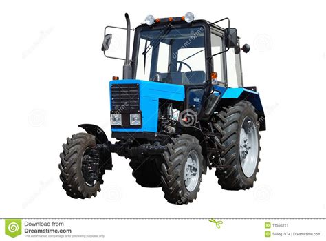 Nieuwe Tractor Op Witte Achtergrond Stock Afbeelding Image Of Nieuw