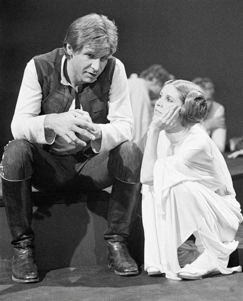 Harrison Ford And Carrie Fisher Between Takes On The Set Of Star Wars