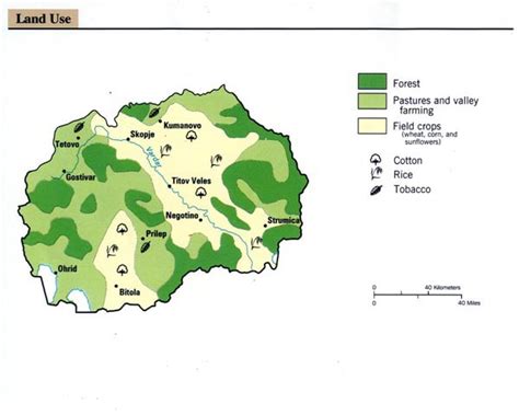 Land Use Map Of Macedonia Macedonia Land Use Map Vidiani Maps