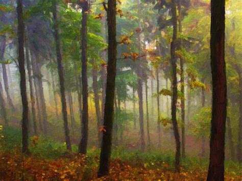 Fog In The Forest Painting By Lanjee Chee