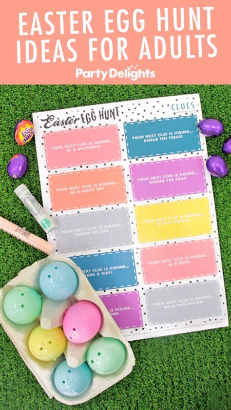 Easter Egg Hunt Ideas For Adults Printable Clues Party Delights