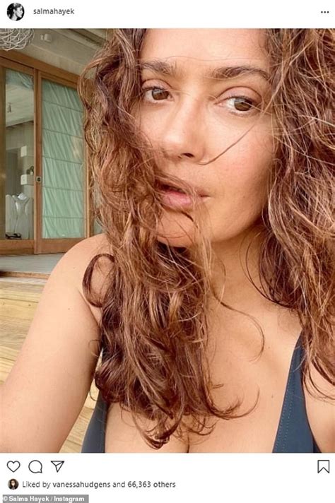Salma Hayek Posts A Blissful Sunday Selfie Featuring Her Natural Beauty