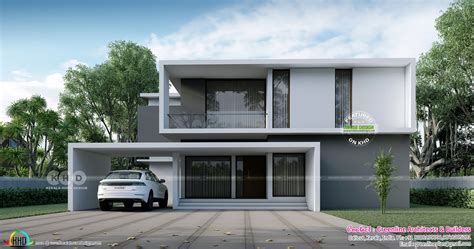 4 Bedroom Minimalist Home 2500 Sq Ft Kerala Home Design And Floor