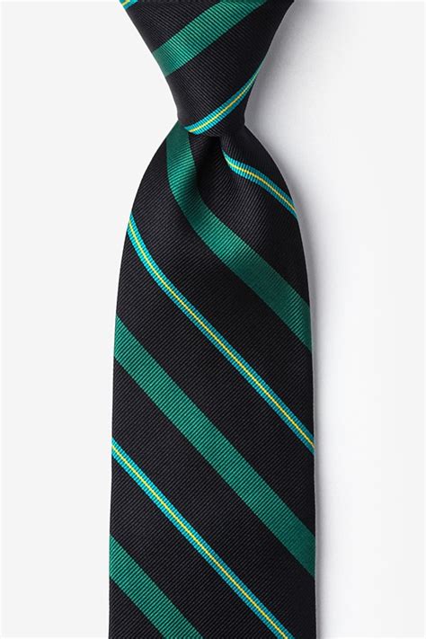 Black Silk Black Repp Stripe Tie