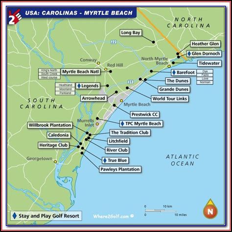 Map Of Myrtle Beach Area Map 2023