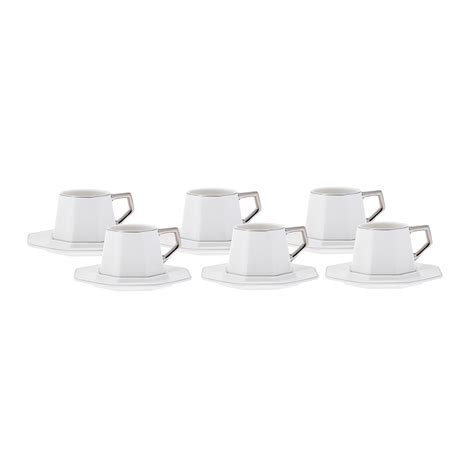 Karaca Zeher Piece Porcelain Espresso Turkish Coffee Cup Set For