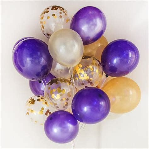 Shop with afterpay on eligible items. 12 inches of confetti balloons 50pcs /lot purple gold latex balloons holiday parties wedding ...